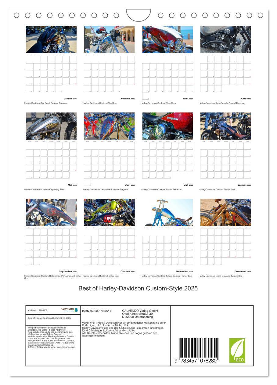 Bild: 9783457078280 | Best of Harley-Davidson Custom-Style 2025 (Wandkalender 2025 DIN A4...