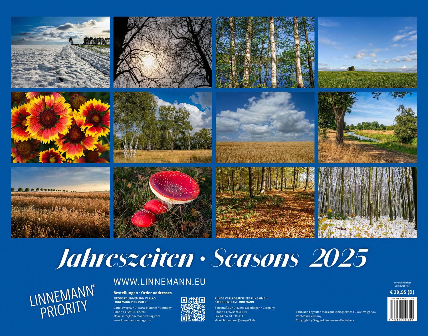 Rückseite: 9783862923380 | Jahreszeiten 2025 Großformat-Kalender 58 x 45,5 cm | Seasons 2025