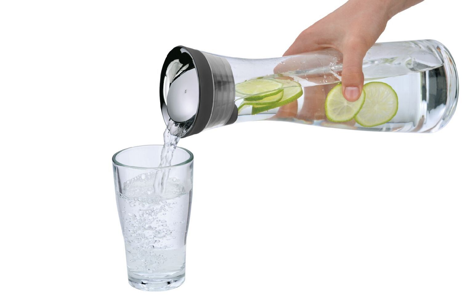 Bild: 4000530643599 | WMF Basic Wasserkaraffe aus Glas, 1 Liter, Glaskaraffe mit Deckel,...