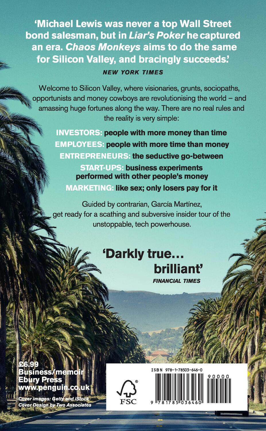 Rückseite: 9781785036460 | Chaos Monkeys | Inside the Silicon Valley Money Machine | Martinez
