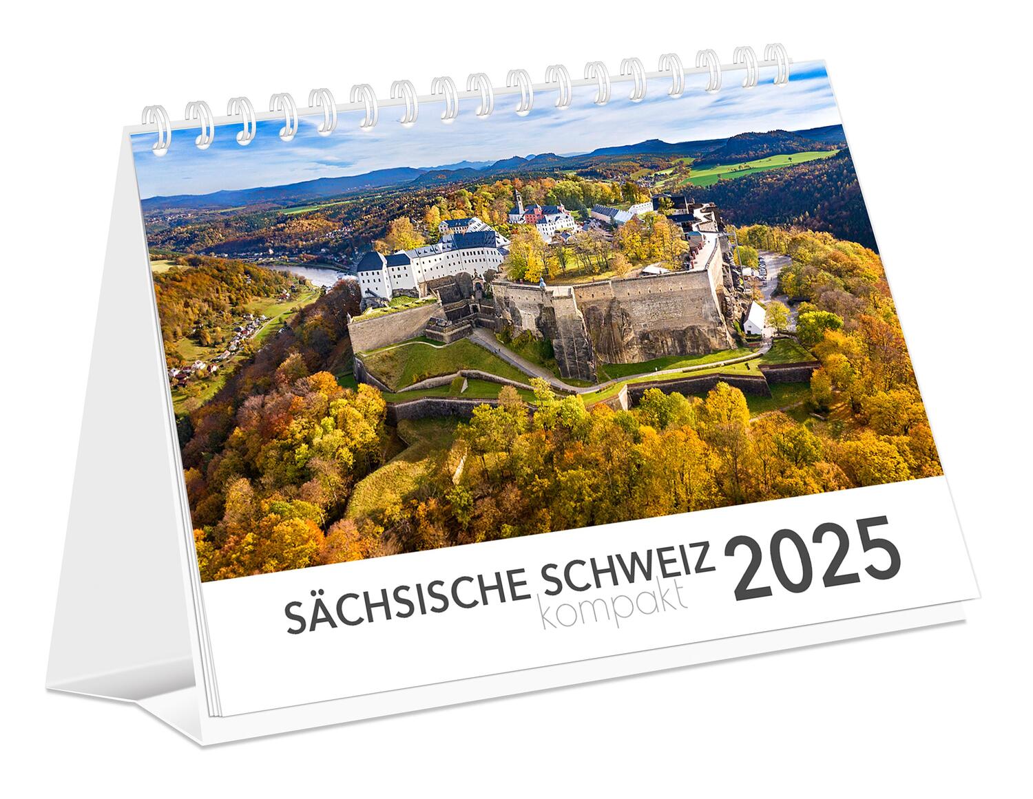 Cover: 9783910680807 | Kalender Sächsische Schweiz kompakt 2025 | K4 Verlag (u. a.) | Deutsch