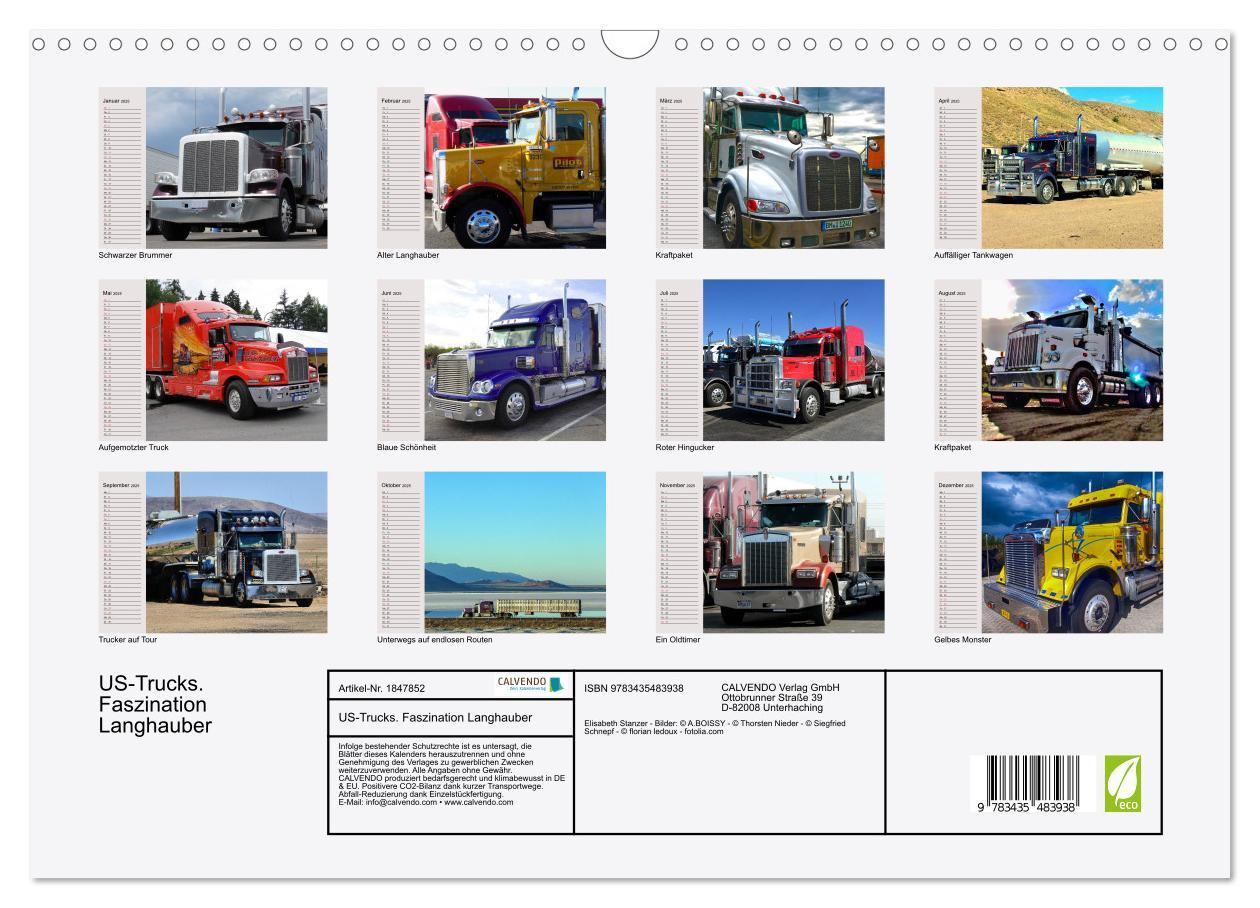 Bild: 9783435483938 | US-Trucks. Faszination Langhauber (Wandkalender 2025 DIN A3 quer),...