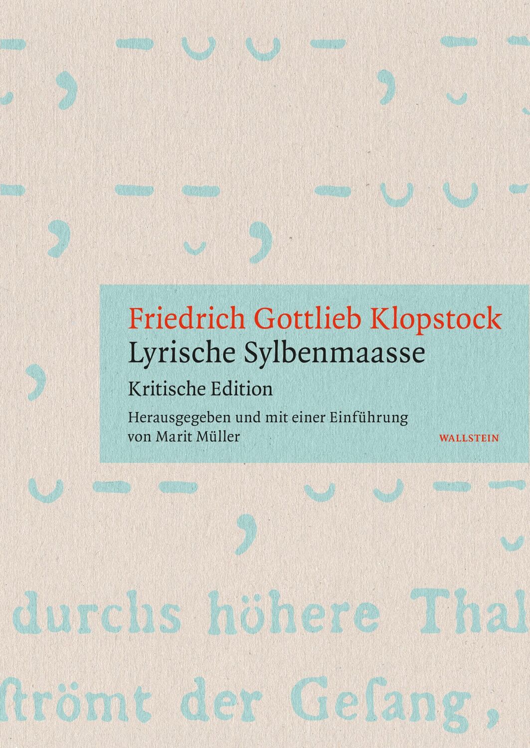 Cover: 9783835355750 | 'Lyrische Sylbenmaasse' | Kritische Edition | Klopstock | Taschenbuch