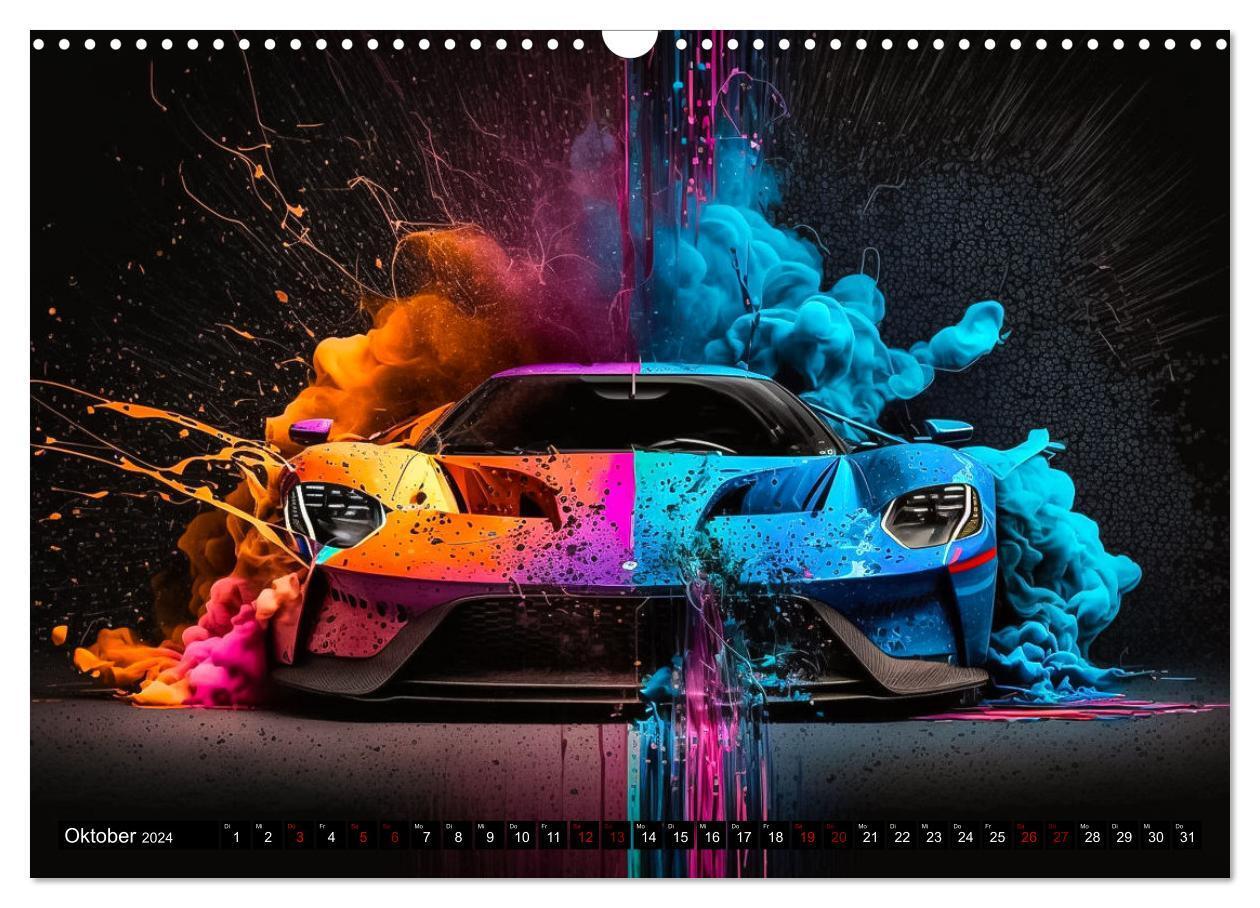 Bild: 9783675443129 | Supercars im Farbenrausch (Wandkalender 2024 DIN A3 quer), CALVENDO...