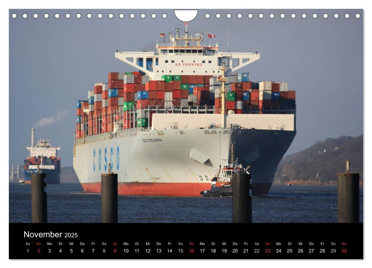 Bild: 9783435693740 | Schiffe auf der Elbe (Wandkalender 2025 DIN A4 quer), CALVENDO...