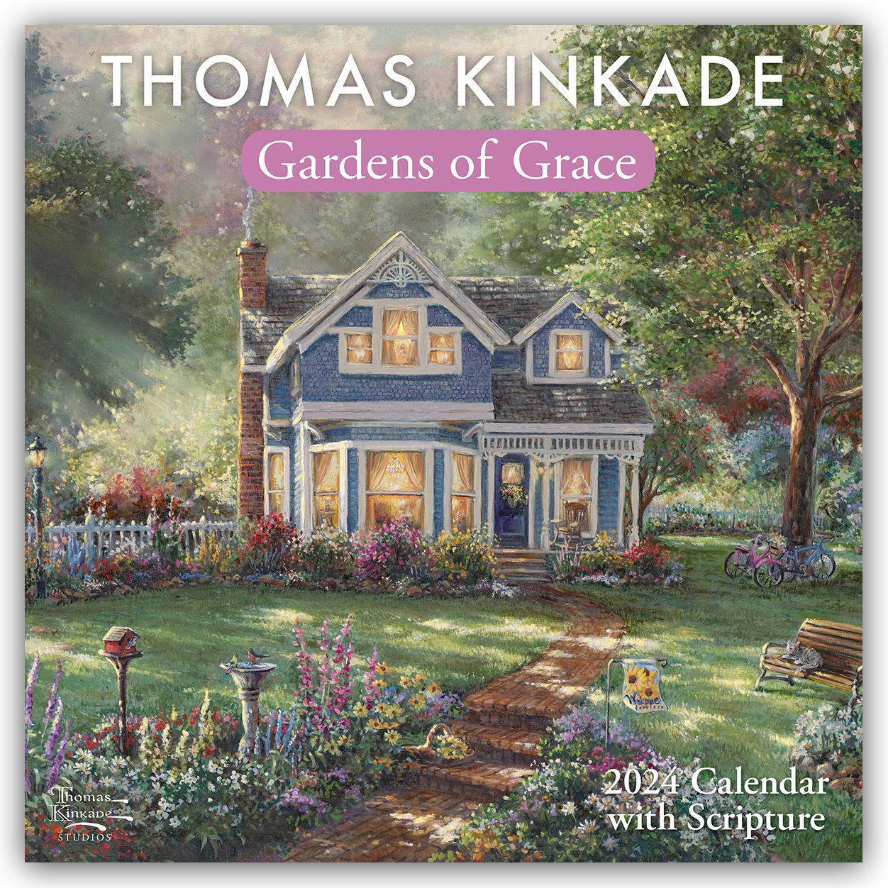Cover: 9781524883539 | Thomas Kinkade Gardens of Grace with Scripture 2024 Wall Calendar
