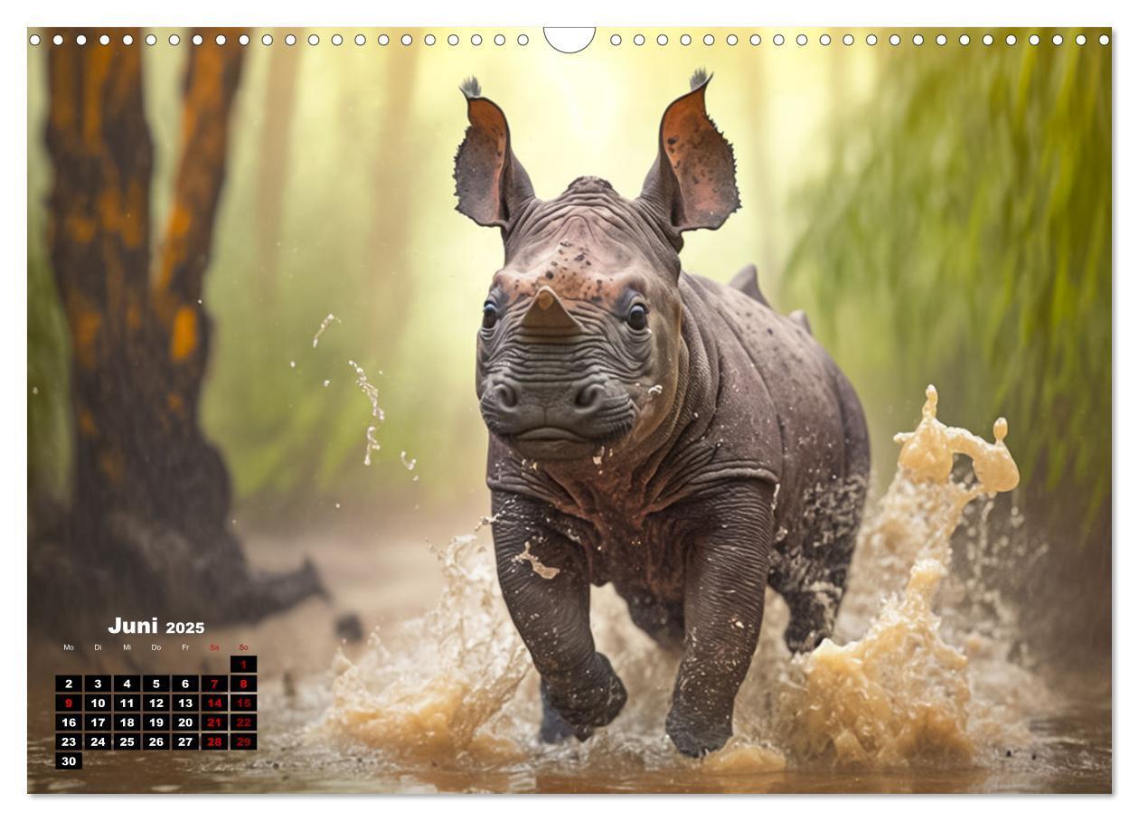 Bild: 9783383912061 | Tierkinder beim baden (Wandkalender 2025 DIN A3 quer), CALVENDO...