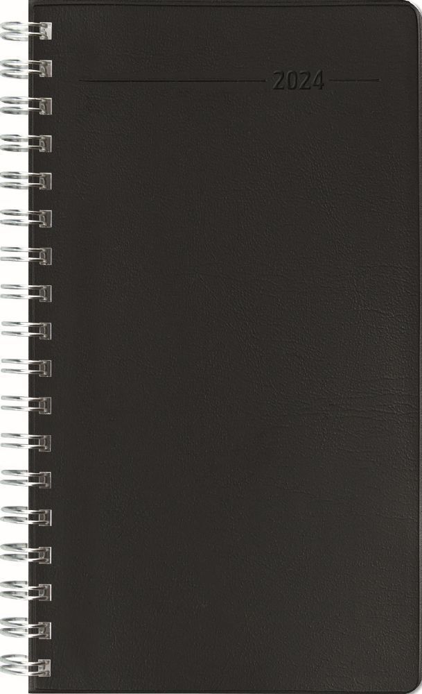 Cover: 4251732338176 | Slimtimer Ringbuch PVC schwarz 2024 - Taschen-Kalender 9x15,6 cm -...