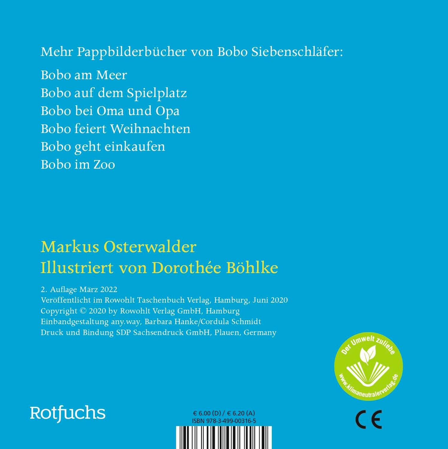 Rückseite: 9783757100490 | Bobo in den Bergen | Pappbilderbuch ab 24 Monaten | Markus Osterwalder