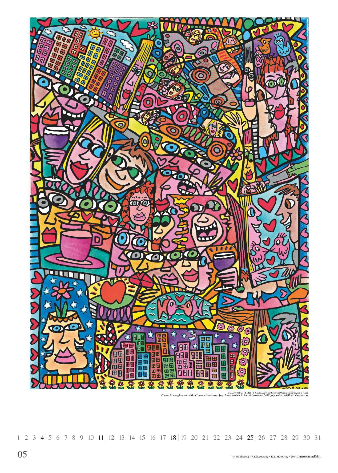 Bild: 4250809653242 | DUMONT - James Rizzi 2025 Posterkalender, 50x70cm, Kunstkalender...