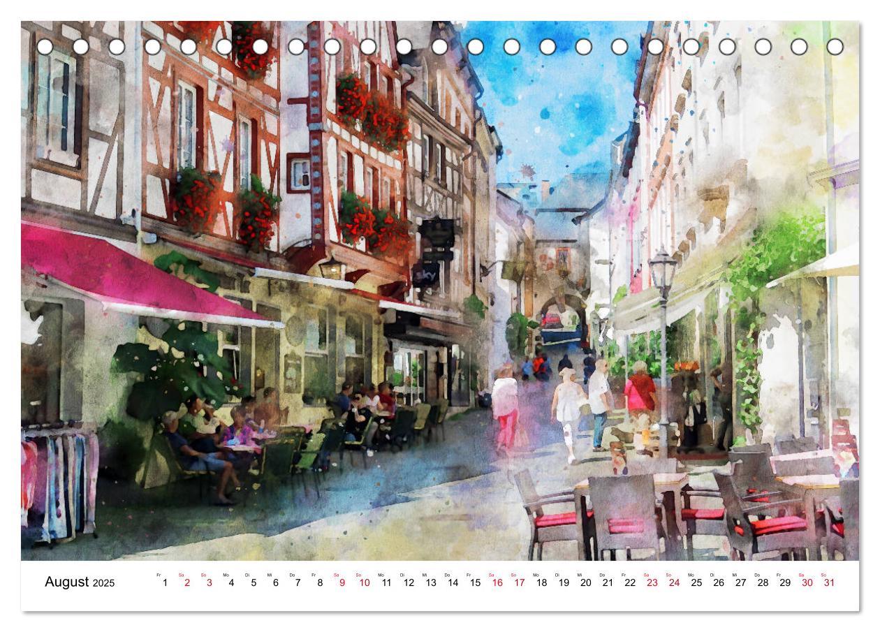 Bild: 9783435140862 | Bernkastel-Kues - Stadtrundgang in Aquarell (Tischkalender 2025 DIN...