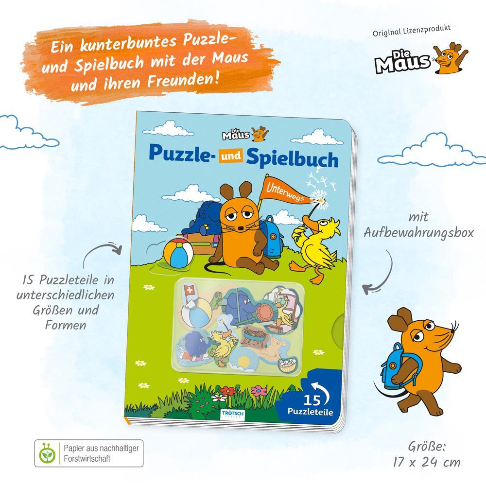 Bild: 9783965528932 | Trötsch Die Maus Puzzle- und Spielbuch | Trötsch Verlag | Buch | 10 S.