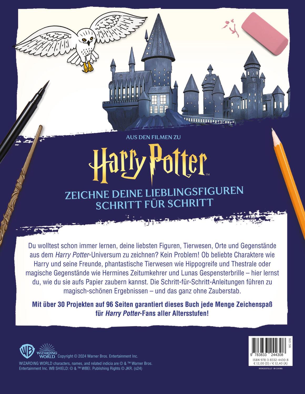 Rückseite: 9783833244308 | Aus den Filmen zu Harry Potter: Zeichne deine Lieblingsfiguren...