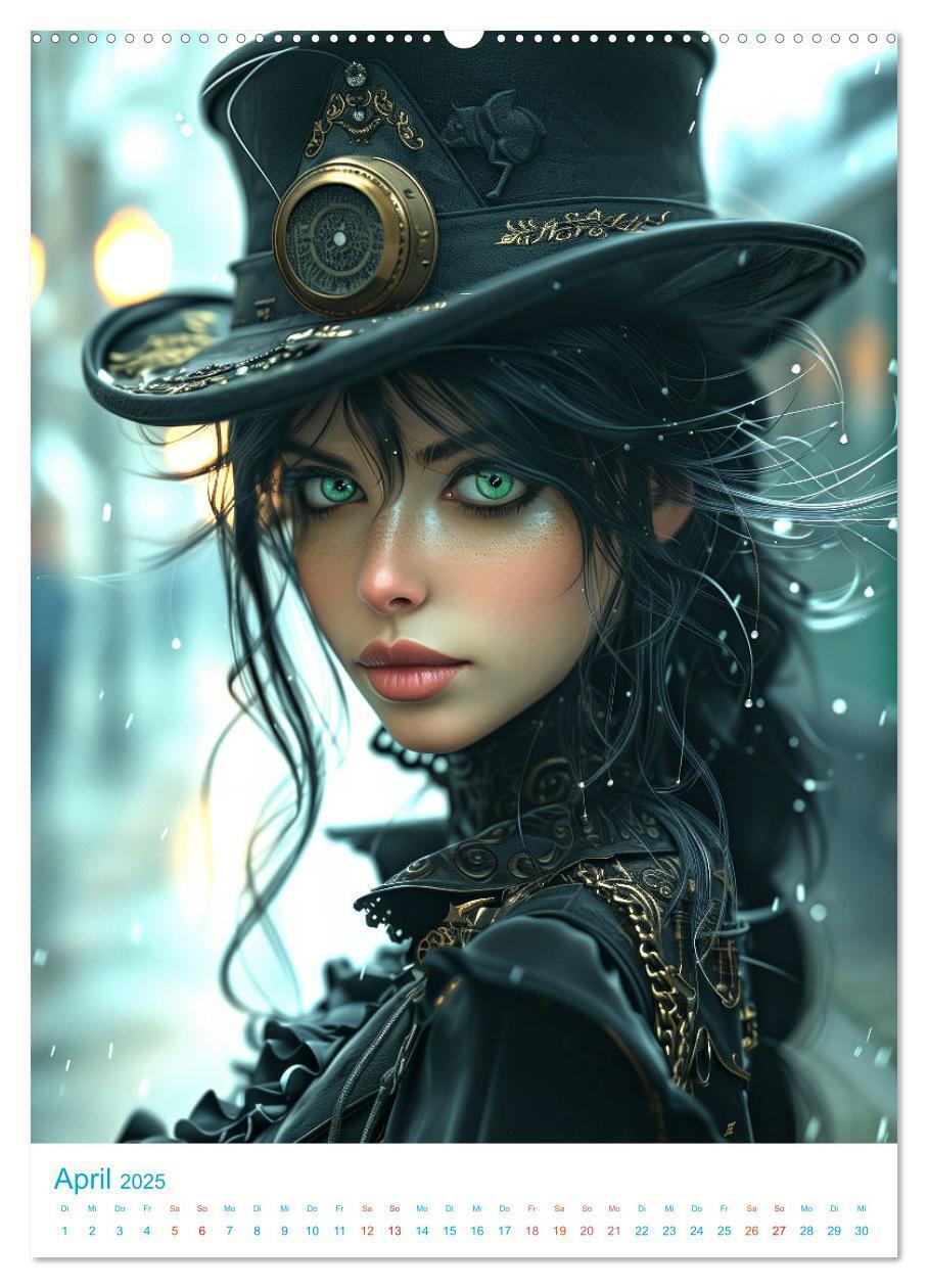 Bild: 9783383808302 | Steampunk Helden (Wandkalender 2025 DIN A2 hoch), CALVENDO...