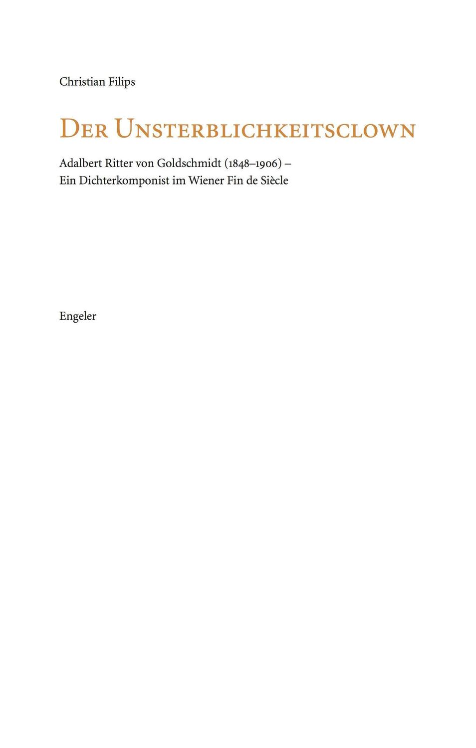 Cover: 9783906050614 | Der Unsterblichkeitsclown | Filips Christian | Taschenbuch | 336 S.