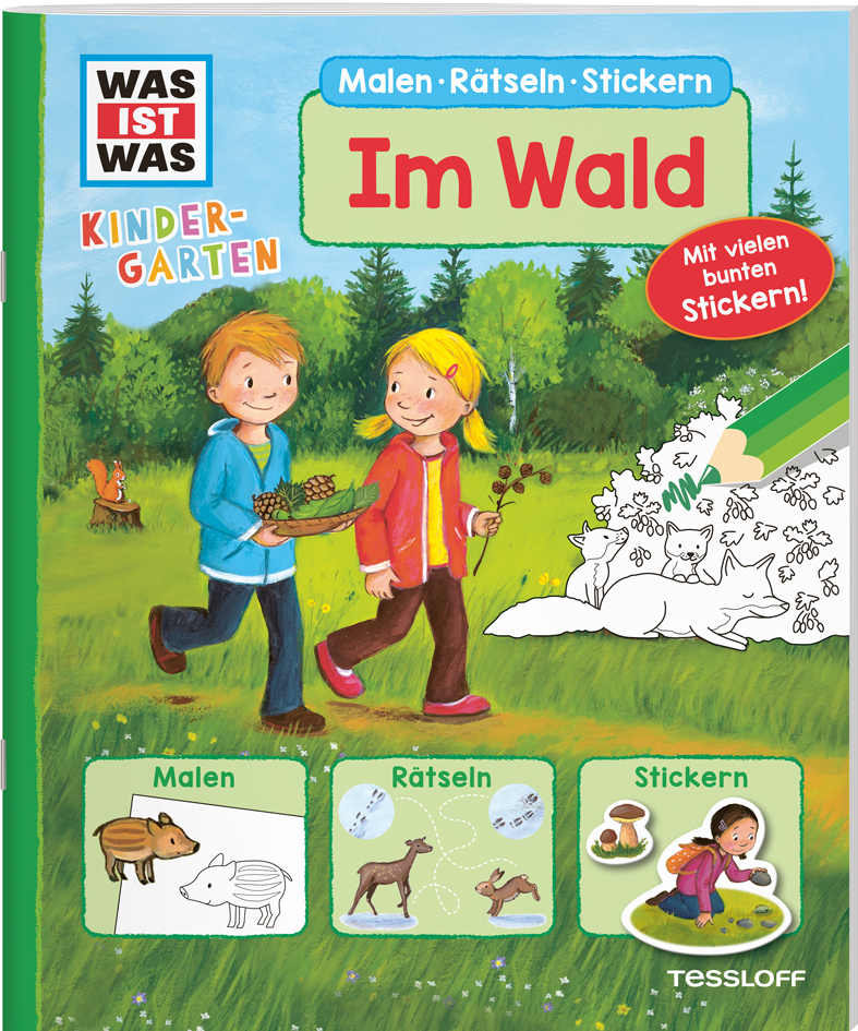 Cover: 9783788621483 | WAS IST WAS Kindergarten Malen Rätseln Stickern Im Wald | Schuhmann