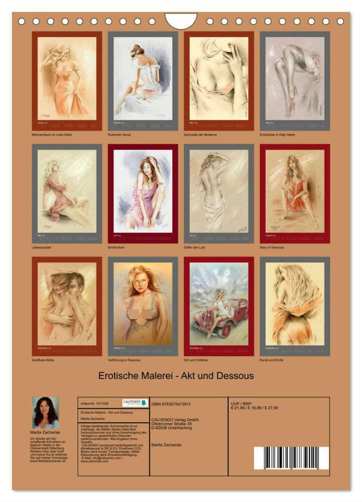 Bild: 9783675473911 | Erotische Malerei - Akt und Dessous (Wandkalender 2024 DIN A4...
