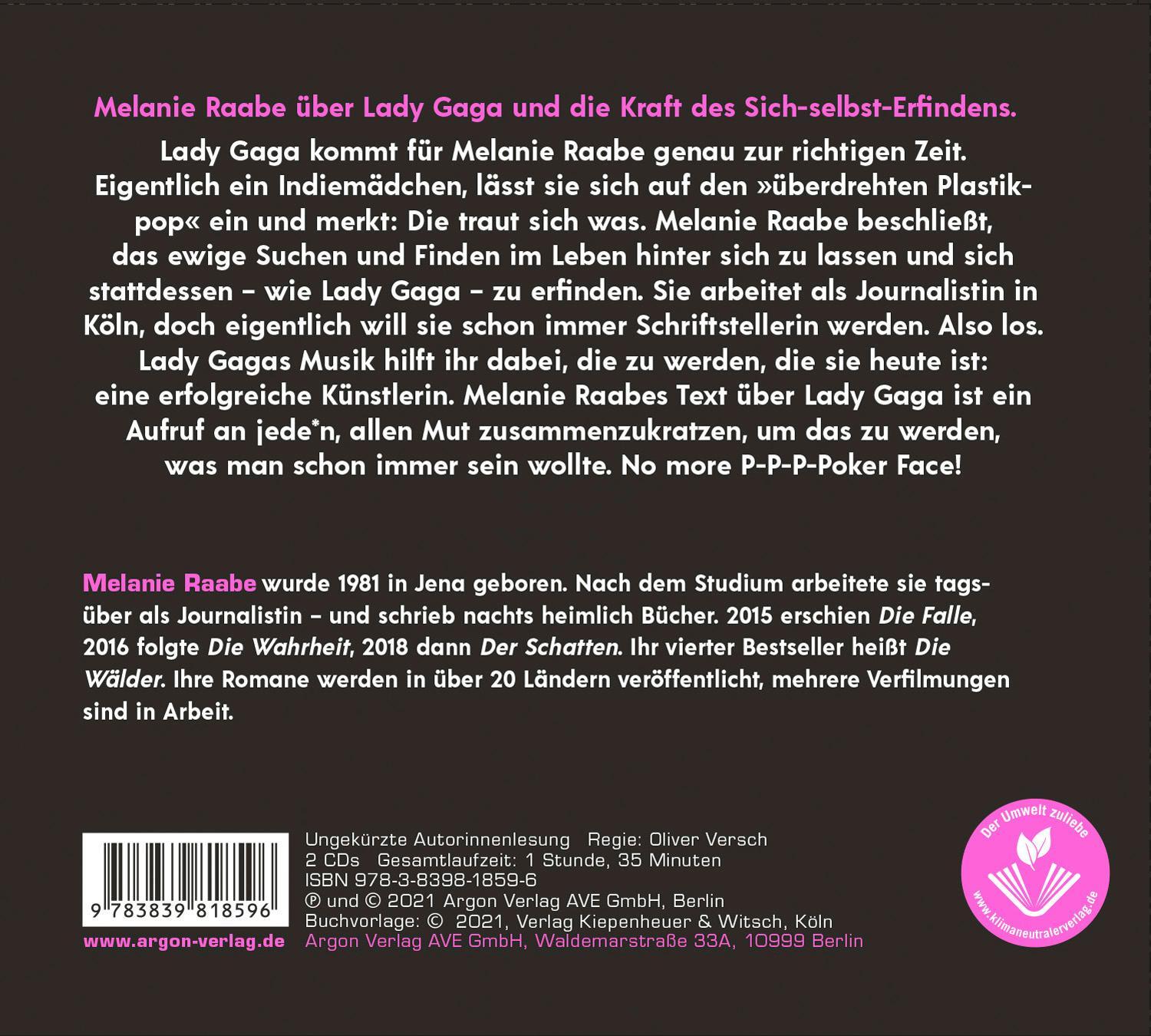 Rückseite: 9783839818596 | Melanie Raabe über Lady Gaga | Melanie Raabe | Audio-CD | 2 Audio-CDs