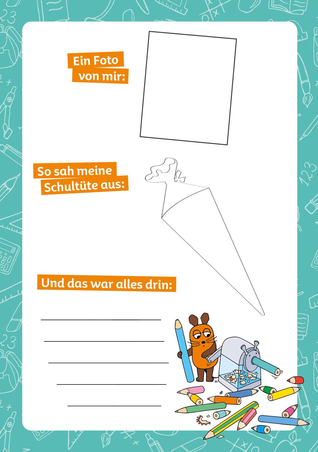 Bild: 9783742317216 | Die Maus - Mein Erinnerungsalbum zum Schulanfang | Buch | 4-farbig