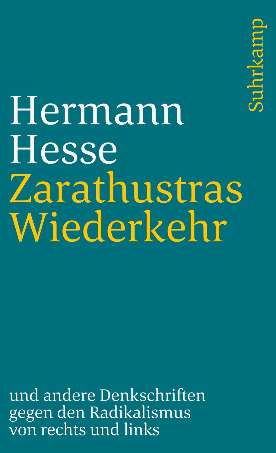 Cover: 9783518387283 | Zarathustras Wiederkehr | Hermann Hesse | Taschenbuch | Deutsch | 1993
