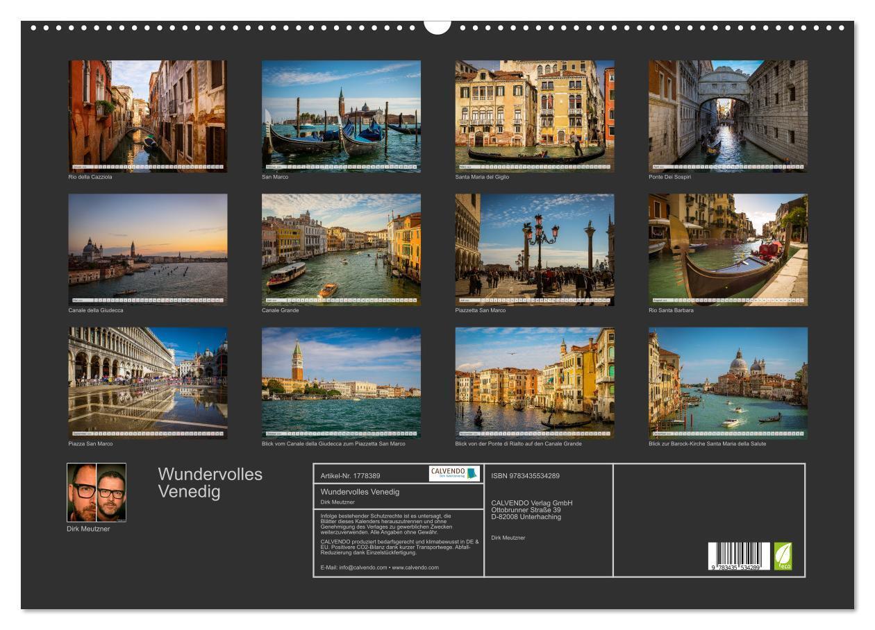 Bild: 9783435534289 | Wundervolles Venedig (Wandkalender 2025 DIN A2 quer), CALVENDO...