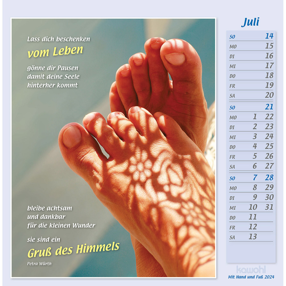 Bild: 9783754814048 | Mit Hand und Fuß 2024 | Postkartenkalender mit Bildern, die berühren