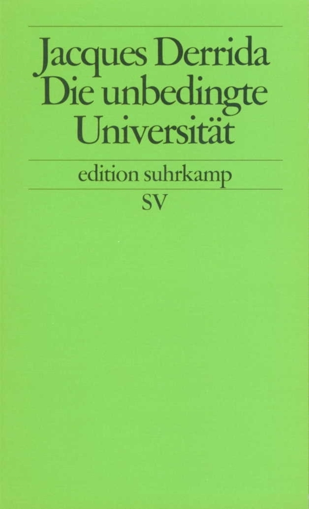 Cover: 9783518122389 | Die unbedingte Universität | Jacques Derrida | Taschenbuch | Deutsch
