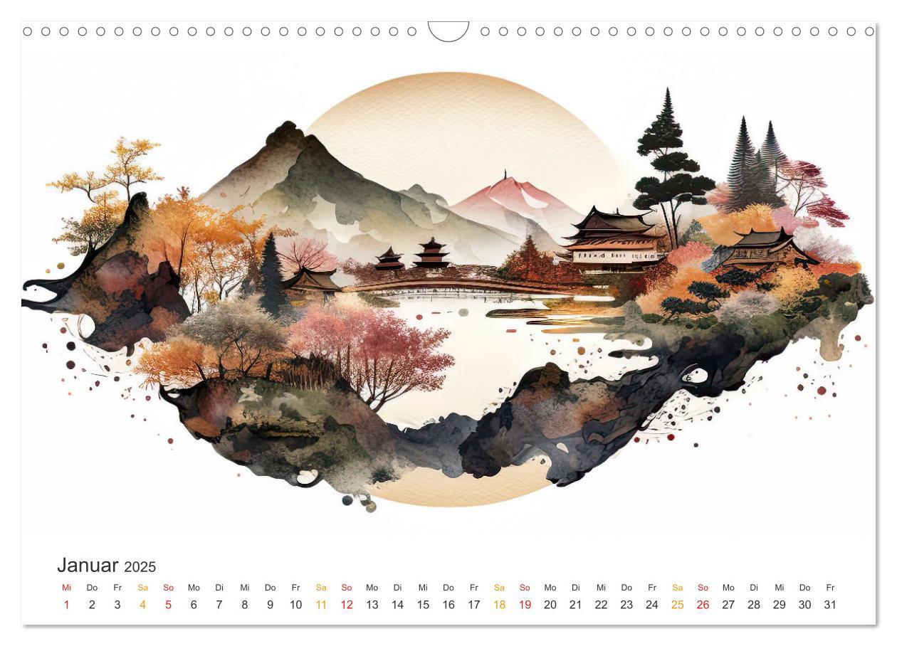 Bild: 9783457243800 | Japan - Aquarell Kunst und Tradition (Wandkalender 2025 DIN A3...