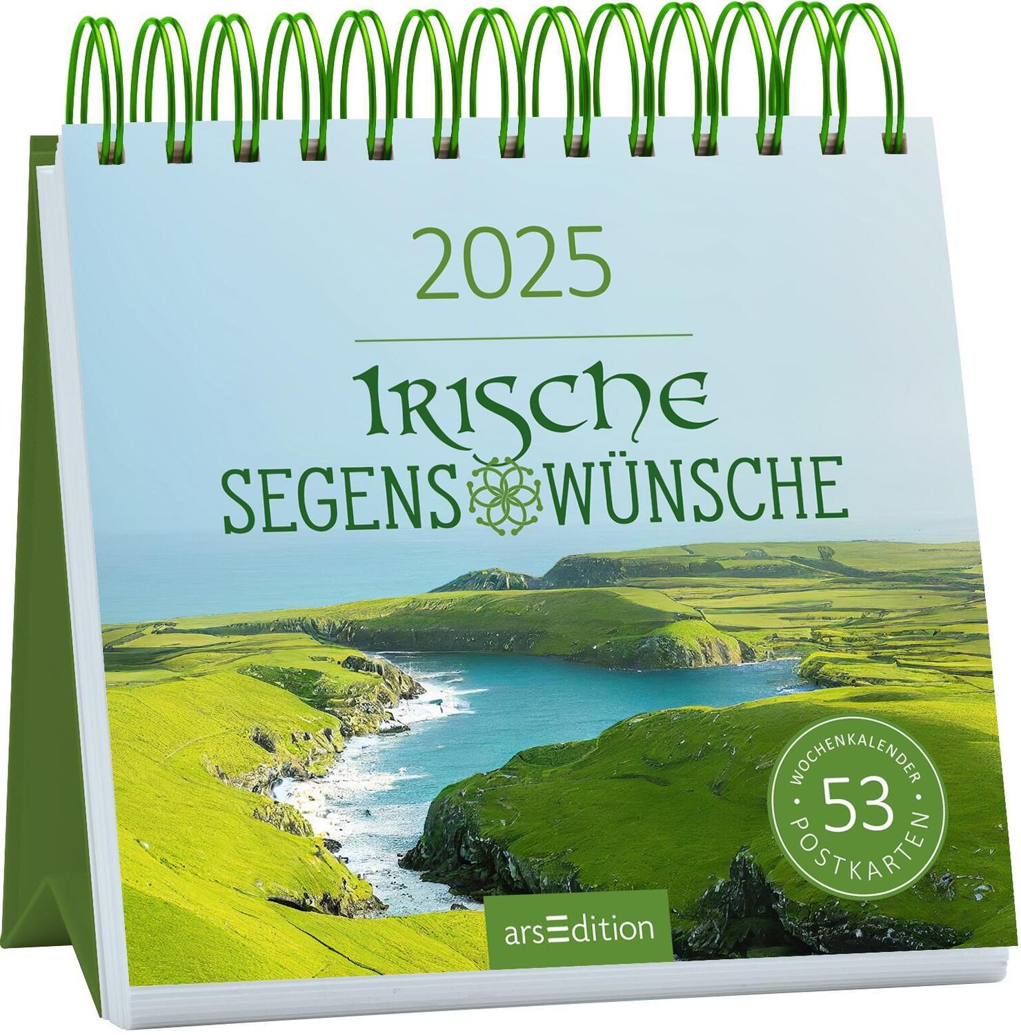 Cover: 4014489132806 | Postkartenkalender Irische Segenswünsche 2025 | Kalender | 108 S.