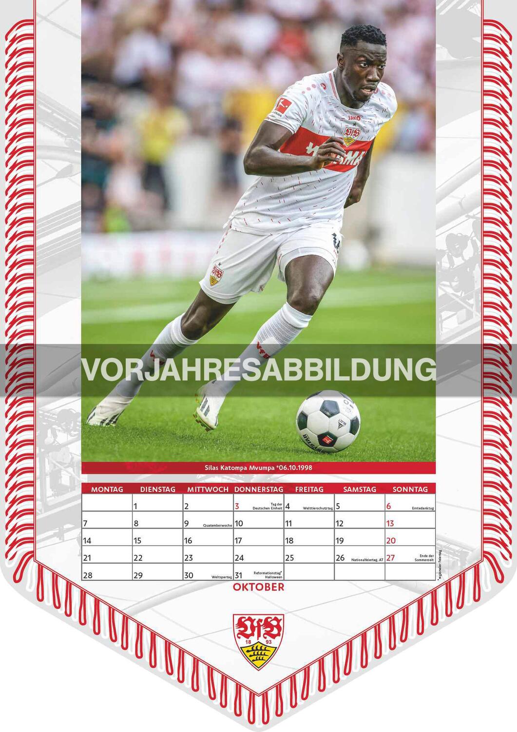 Bild: 4002725994486 | VfB Stuttgart 2025 - Bannerkalender - Fan-Kalender -...