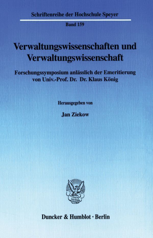 Cover: 9783428113606 | Verwaltungswissenschaften und Verwaltungswissenschaft. | Jan Ziekow