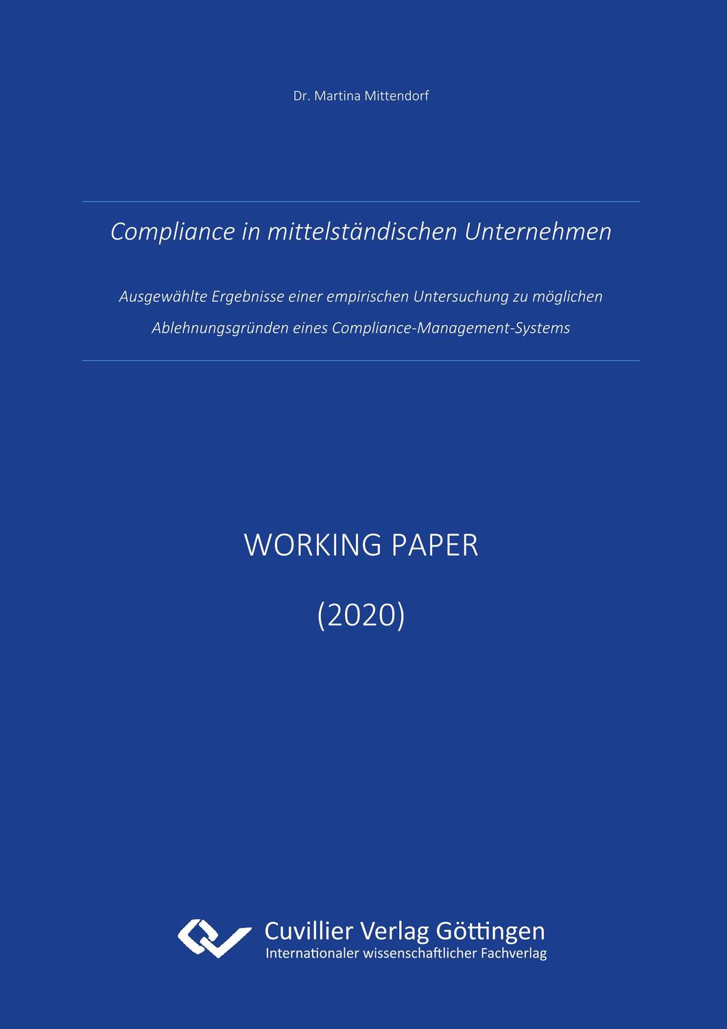 Cover: 9783736971912 | Compliance in mittelständischen Unternehmen | Mittendorf Martina