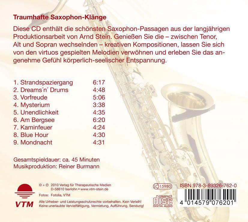 Rückseite: 9783893267620 | Traumhafte Saxophon-Klänge. CD | Arnd Stein | Audio-CD | Deutsch