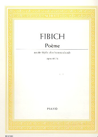 Cover: 9790001089531 | Poeme Opus 41/6 | Zdenek Fibich | Buch | Schott Music