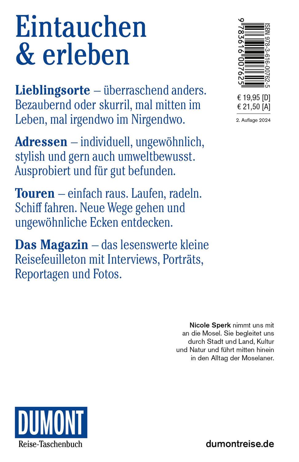 Rückseite: 9783616007625 | DuMont Reise-Taschenbuch Reiseführer Mosel | Nicole Sperk | Buch