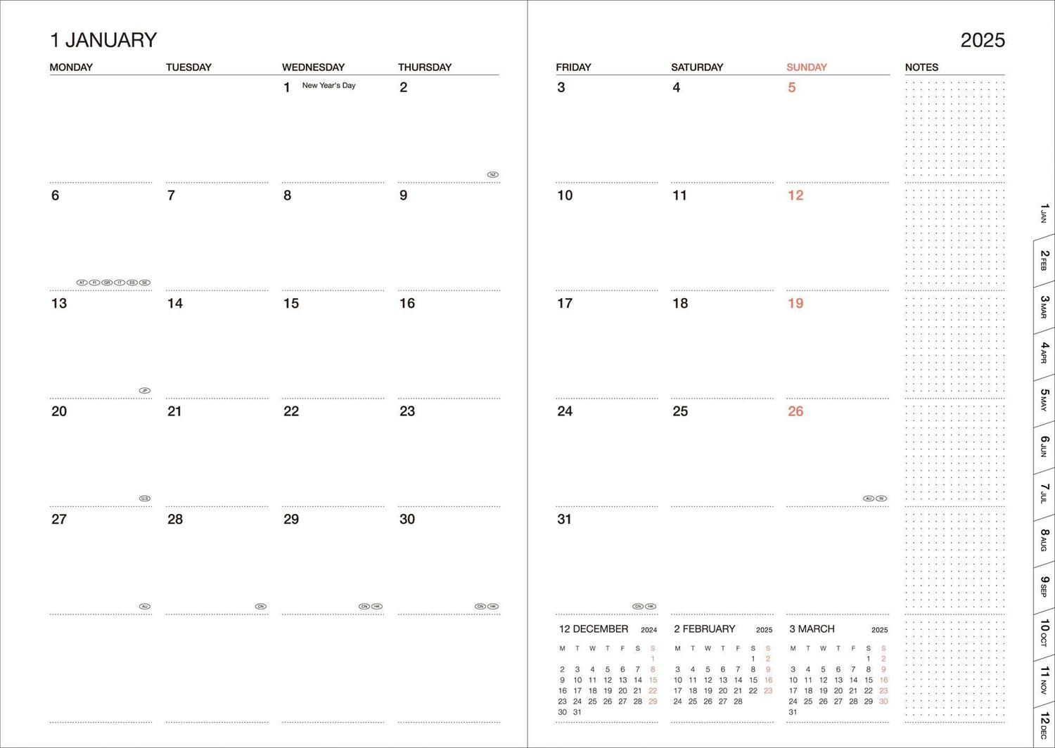 Bild: 4550045127928 | MARK'S 2024/2025 Taschenkalender A5 vertikal, Flower Pattern //...