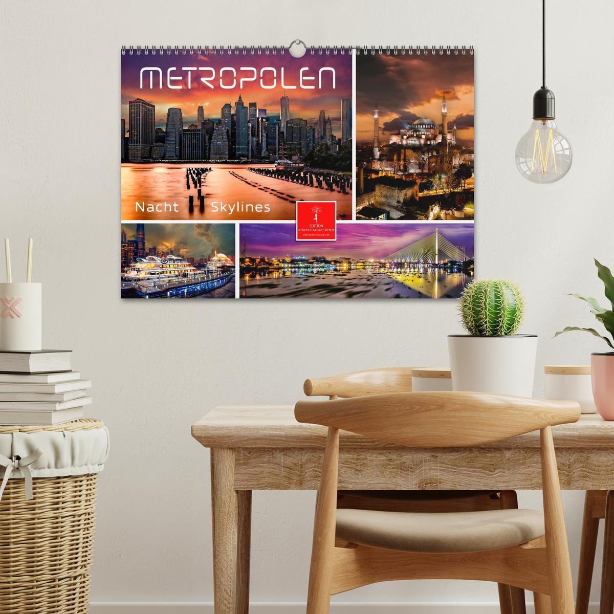 Bild: 9783383928871 | Metropolen - Nacht Skylines (Wandkalender 2025 DIN A3 quer),...