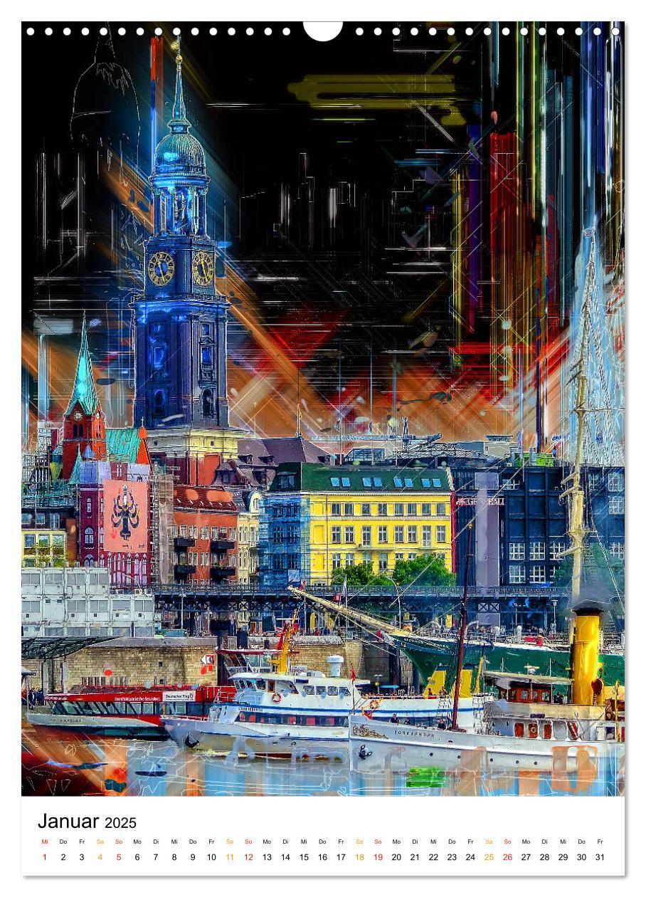 Bild: 9783435908578 | Hamburg bunte Stadt (Wandkalender 2025 DIN A3 hoch), CALVENDO...