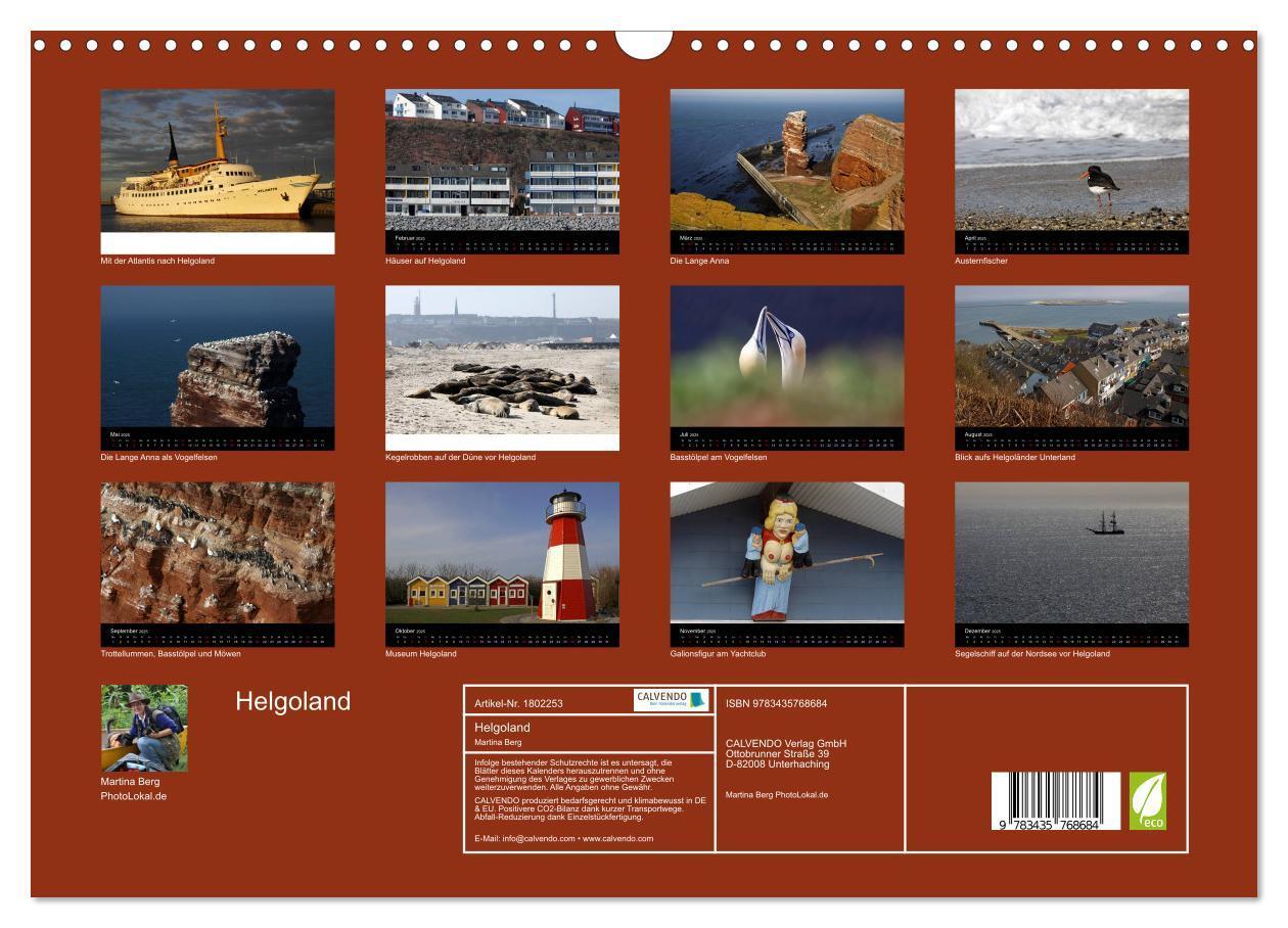 Bild: 9783435768684 | Helgoland (Wandkalender 2025 DIN A3 quer), CALVENDO Monatskalender