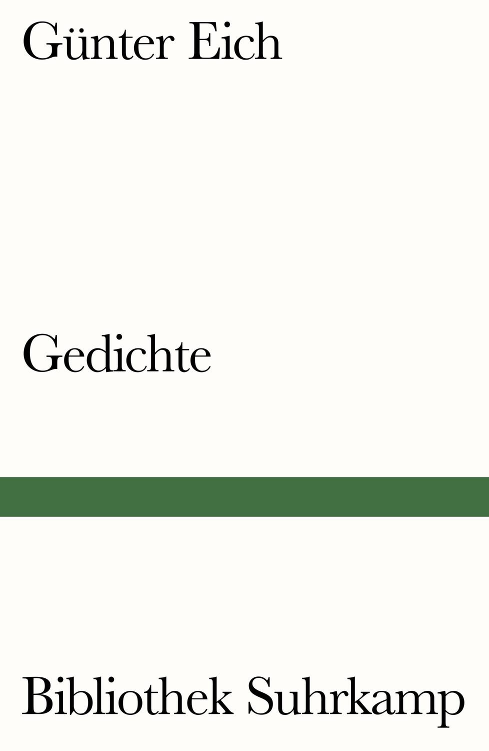 Cover: 9783518240304 | Gedichte | Günter Eich | Taschenbuch | Bibliothek Suhrkamp | 145 S.