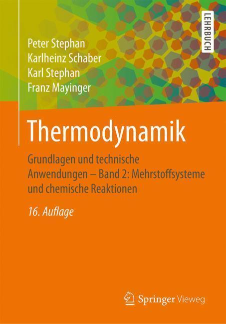 Cover: 9783662544389 | Thermodynamik | Peter/Schaber, Karlheinz/Stephan, Karl u a Stephan