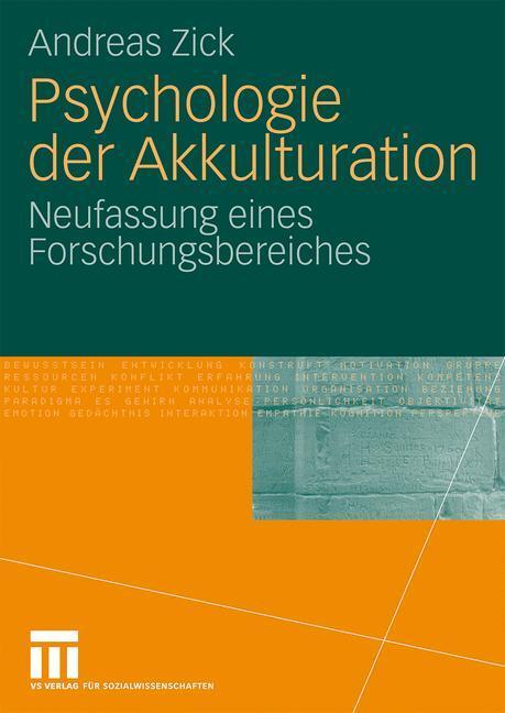 Cover: 9783531168289 | Psychologie der Akkulturation | Neufassung eines Forschungsbereiches