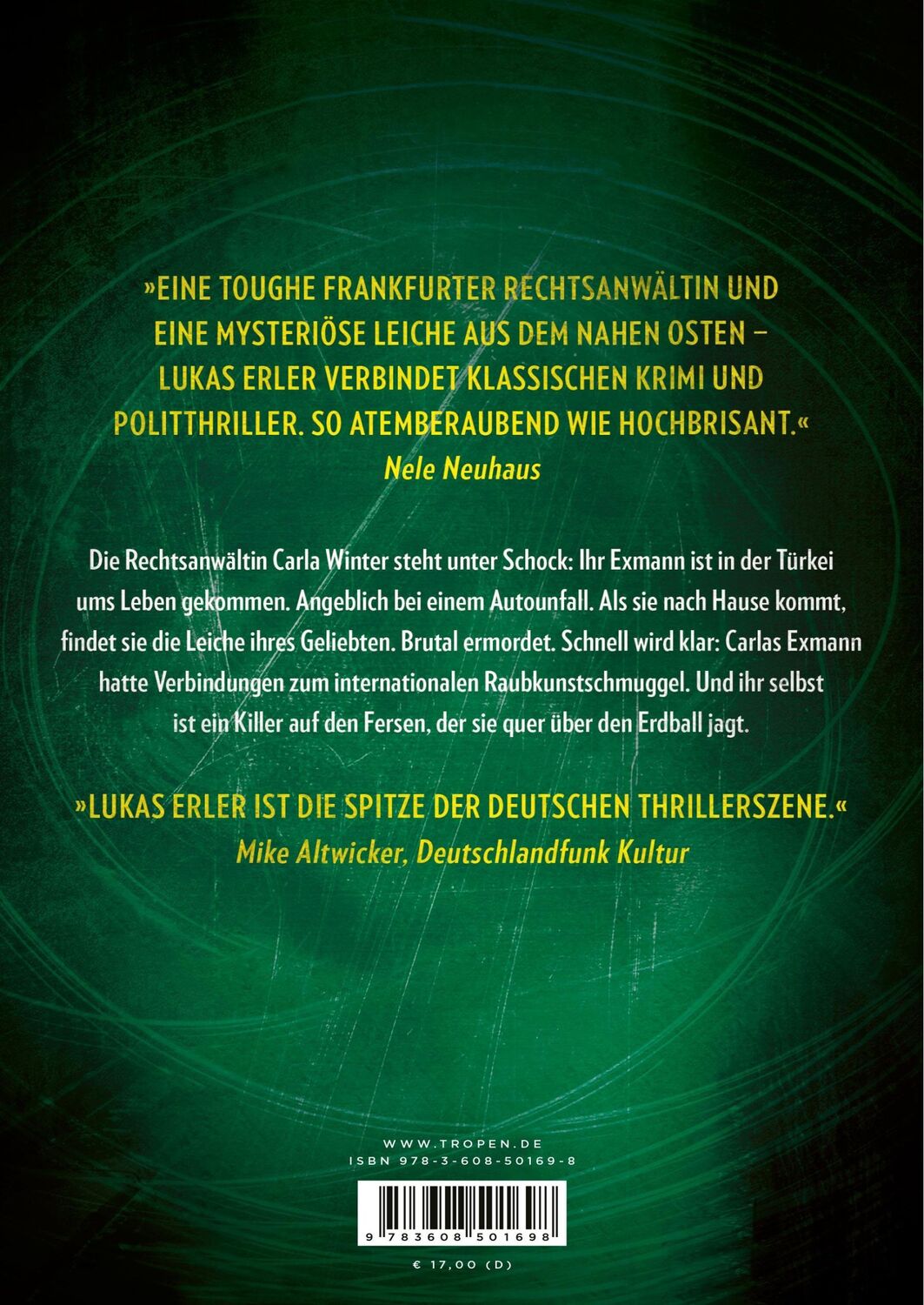 Rückseite: 9783608501698 | Das letzte Grab | Ein Fall für Carla Winter | Lukas Erler | Buch