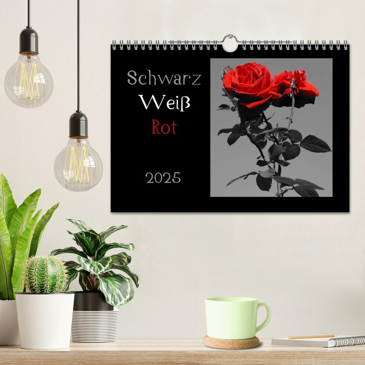 Bild: 9783435836239 | Schwarz-Weiß-Rot (Wandkalender 2025 DIN A4 quer), CALVENDO...