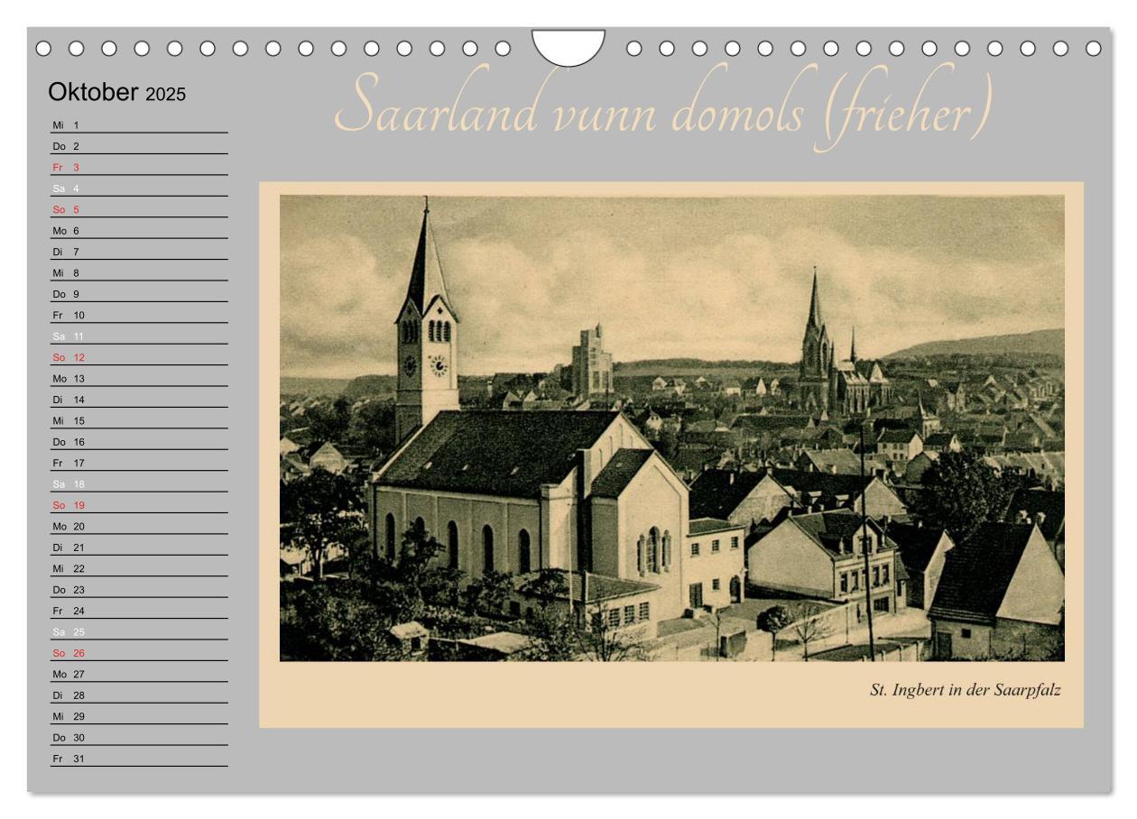 Bild: 9783435520473 | Saarland - vunn domols (frieher) (Wandkalender 2025 DIN A4 quer),...