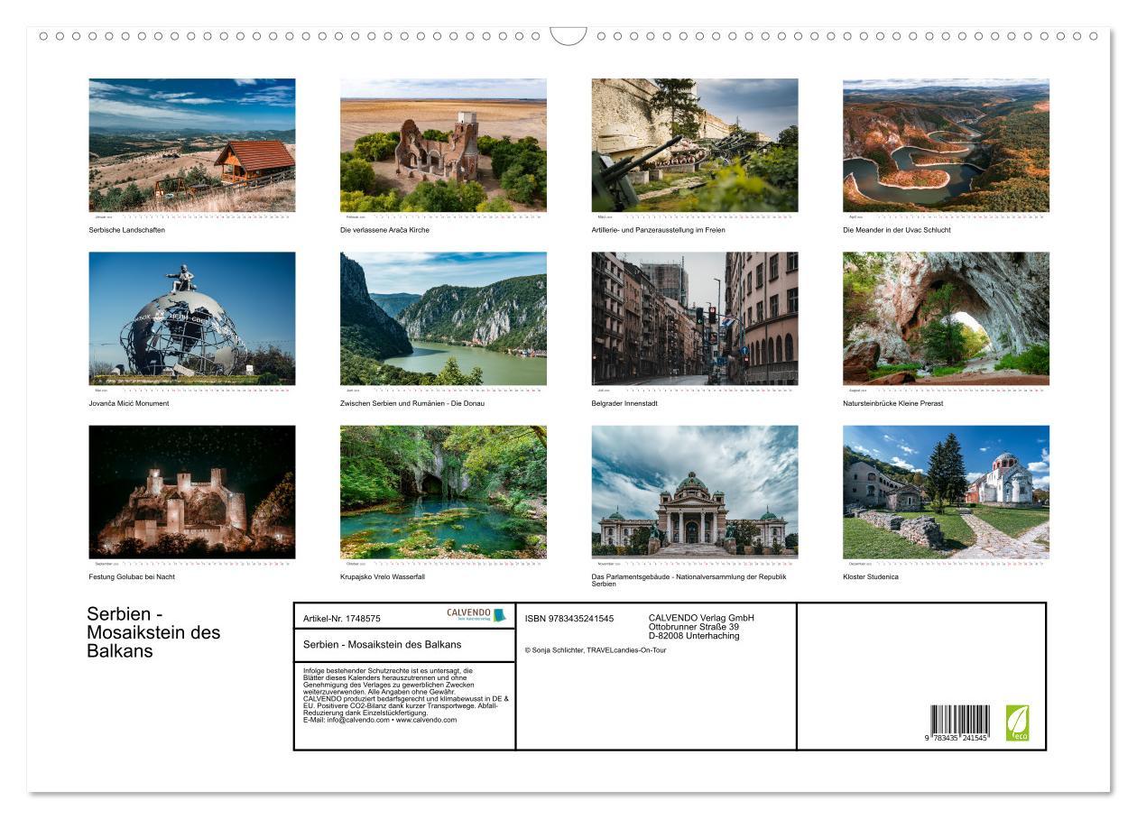 Bild: 9783435241545 | Serbien - Mosaikstein des Balkans (Wandkalender 2025 DIN A2 quer),...