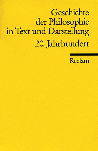 Cover: 9783150099186 | Geschichte der Philosophie in Text und Darstellung / 20....