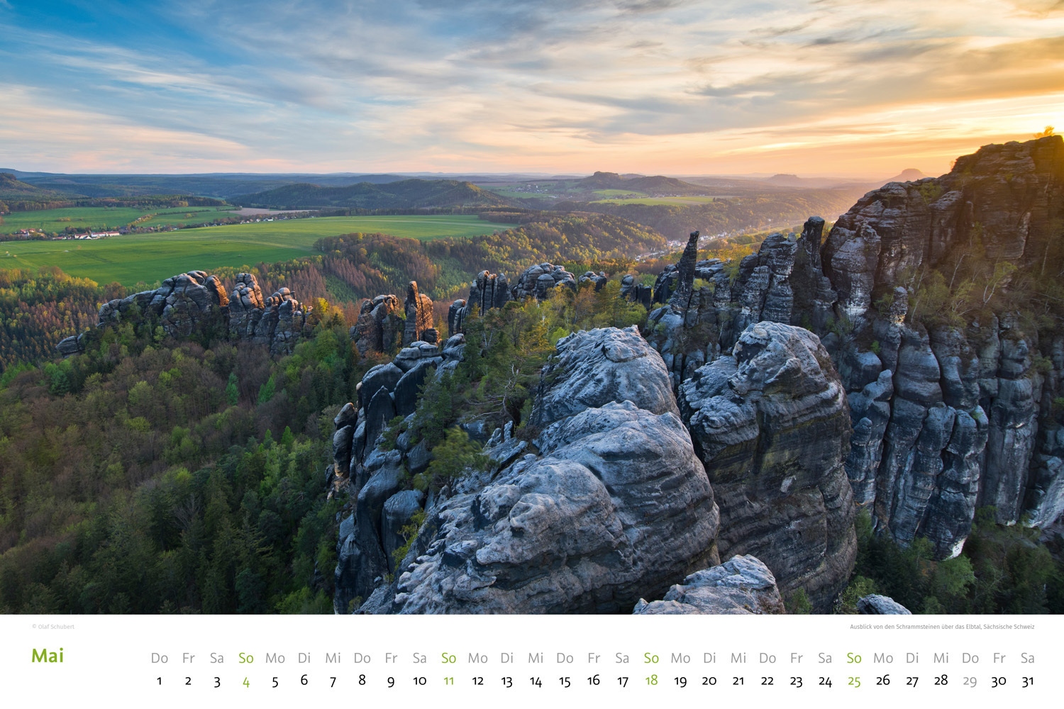 Bild: 9783938916520 | Kalender Sächsische &amp; Böhmische Schweiz 2025 | Wandkalender 45 x 30 cm