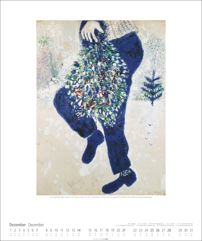 Bild: 9783839900123 | Marc Chagall Kalender 2025 | Marc Chagall | Kalender | Spiralbindung