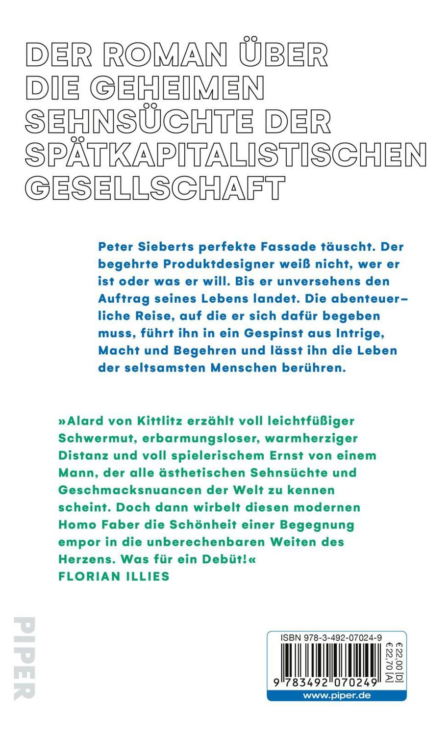 Rückseite: 9783492070249 | Sonder | Roman | Alard von Kittlitz | Taschenbuch | 320 S. | Deutsch